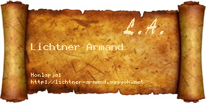 Lichtner Armand névjegykártya